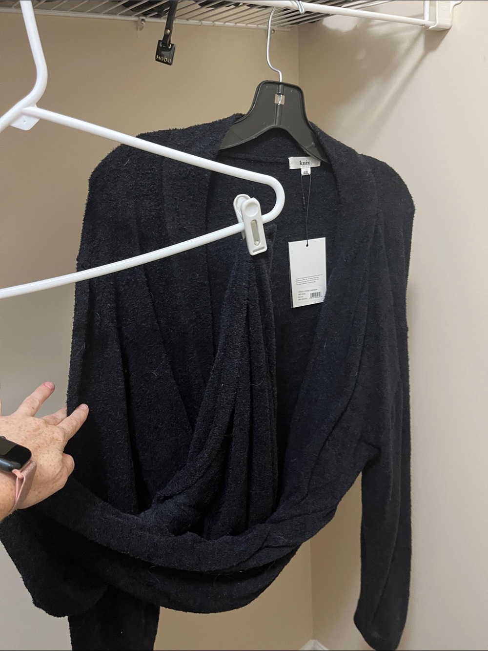 knix Black Women's Long Lounge Cardigan